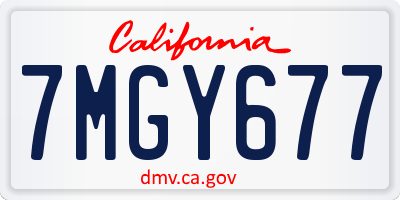 CA license plate 7MGY677