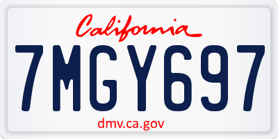 CA license plate 7MGY697