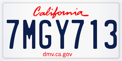 CA license plate 7MGY713