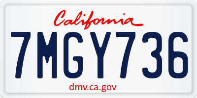 CA license plate 7MGY736