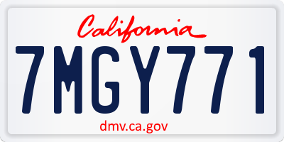 CA license plate 7MGY771
