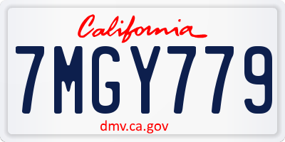 CA license plate 7MGY779