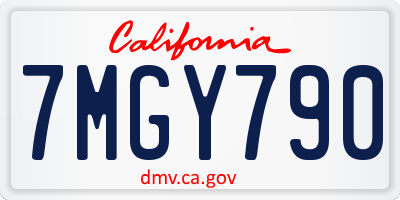 CA license plate 7MGY790