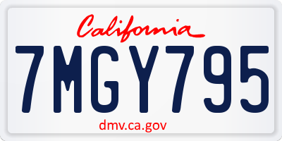 CA license plate 7MGY795