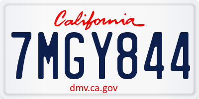 CA license plate 7MGY844