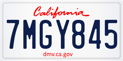 CA license plate 7MGY845