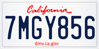 CA license plate 7MGY856