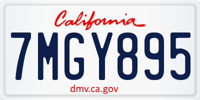CA license plate 7MGY895