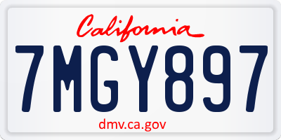 CA license plate 7MGY897