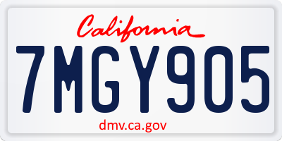 CA license plate 7MGY905
