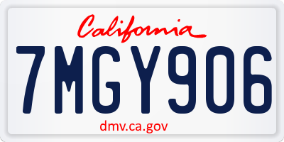 CA license plate 7MGY906