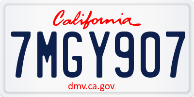 CA license plate 7MGY907