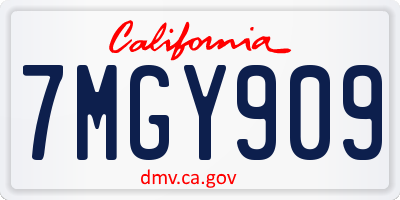 CA license plate 7MGY909