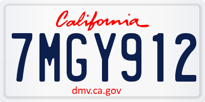 CA license plate 7MGY912