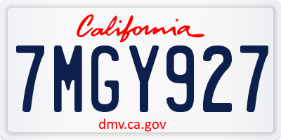 CA license plate 7MGY927