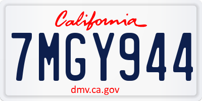 CA license plate 7MGY944