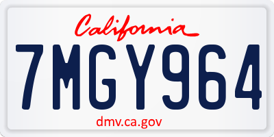 CA license plate 7MGY964