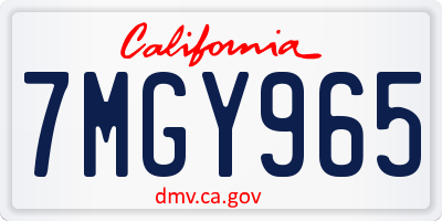 CA license plate 7MGY965