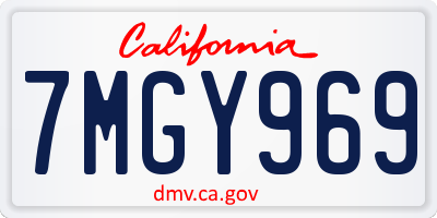 CA license plate 7MGY969
