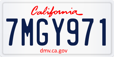 CA license plate 7MGY971