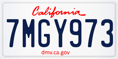 CA license plate 7MGY973