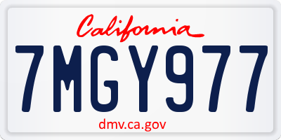 CA license plate 7MGY977