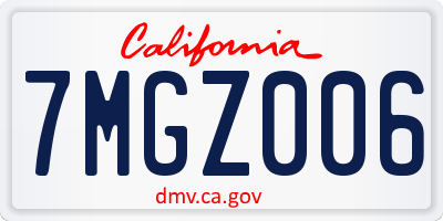 CA license plate 7MGZ006