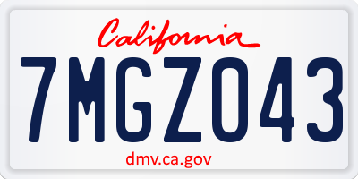 CA license plate 7MGZ043