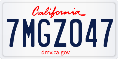 CA license plate 7MGZ047