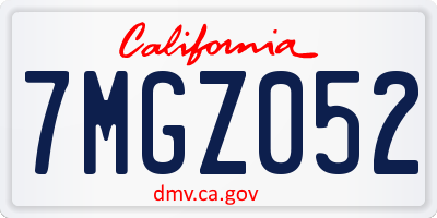 CA license plate 7MGZ052