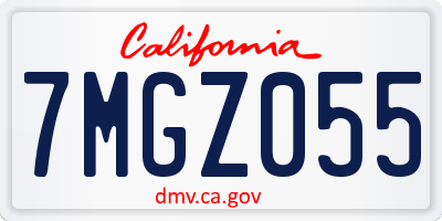 CA license plate 7MGZ055