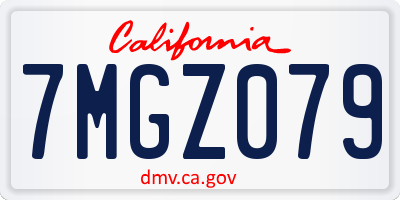 CA license plate 7MGZ079