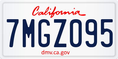 CA license plate 7MGZ095