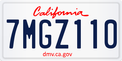 CA license plate 7MGZ110