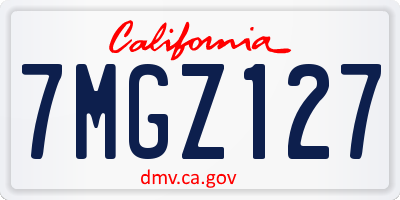 CA license plate 7MGZ127