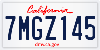 CA license plate 7MGZ145