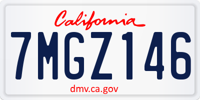 CA license plate 7MGZ146