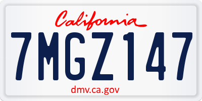 CA license plate 7MGZ147