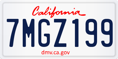 CA license plate 7MGZ199