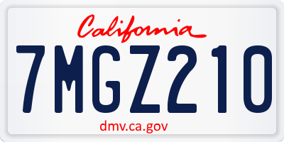 CA license plate 7MGZ210