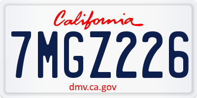 CA license plate 7MGZ226