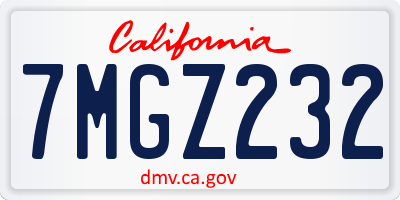 CA license plate 7MGZ232