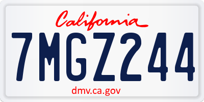 CA license plate 7MGZ244