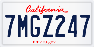 CA license plate 7MGZ247