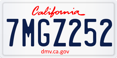 CA license plate 7MGZ252