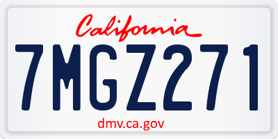 CA license plate 7MGZ271
