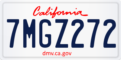 CA license plate 7MGZ272
