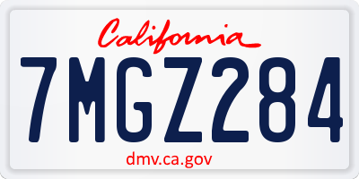 CA license plate 7MGZ284