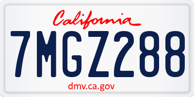 CA license plate 7MGZ288