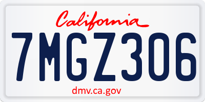 CA license plate 7MGZ306